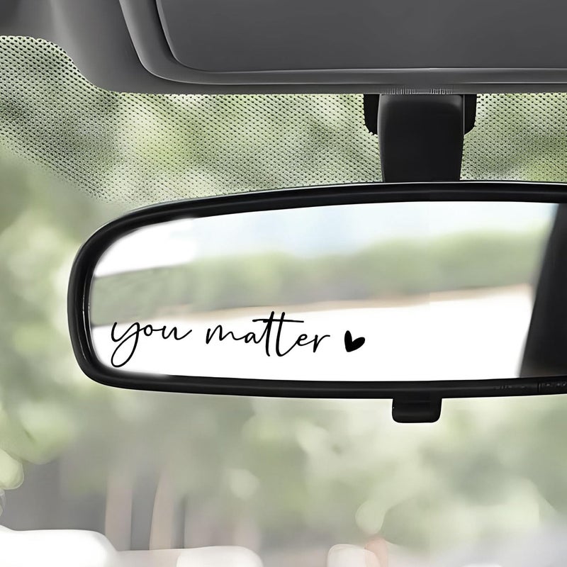 WCDHOR 2 x You Matter Rearview Mirror Decal Water Bottle Stickers Affirmation Reminder Sticker Laptop Bumper Sticker Tumbler Vinyl Sticker Car Mirror Decal New Car Decor (You Matter, Black) - Image 1